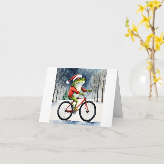 Kerstmis kikker groet kaart (Gele Bloem)