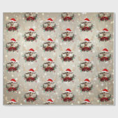 Kerstmis Kind Goat Poinsettia Wreath Cadeaupapier (Vlak)