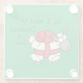 Kerstmis Kinder Cartoon Glazen Onderzetter (Achterkant)