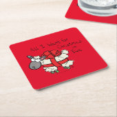 Kerstmis Kinder Cartoon Kartonnen Onderzetters (Schuin)