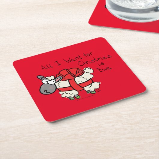 Kerstmis Kinder Cartoon Kartonnen Onderzetters (Schuin)