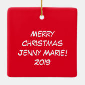 Kerstmis Kinder Cartoon Keramisch Ornament (Achterkant)