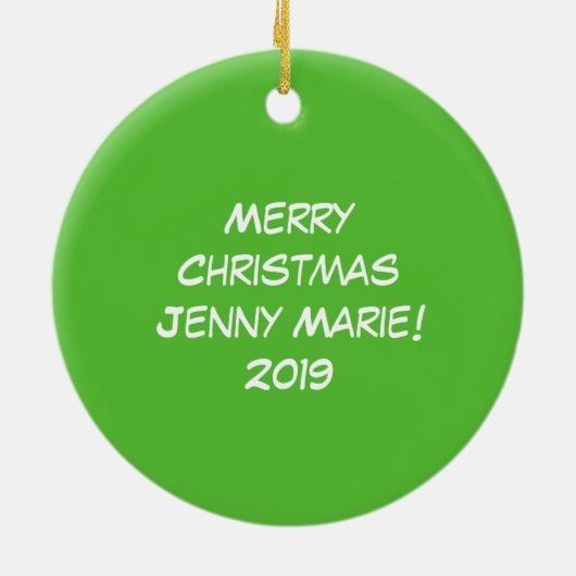 Kerstmis Kinder Cartoon Keramisch Ornament (Achterkant)