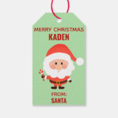 Kerstmis Kinder Cartoon Santa Cadeaulabel (Achterkant)