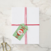 Kerstmis Kinder Cartoon Santa Cadeaulabel (Met Touw)