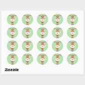 Kerstmis Kinder Cartoon Santa Ronde Sticker (Vel)