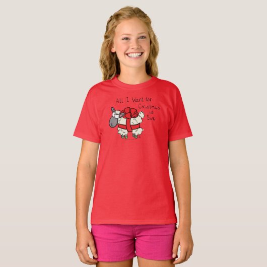 Kerstmis Kinder Cartoon T-shirt (Voorkant volledig)