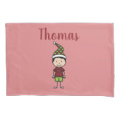 Kerstmis Kinder Eigen naam Pillow Hoesje Kussensloop (Voorkant)