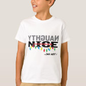 Kerstmis Kinder T-Shirt "NAUGHTY choice NICE" (Voorkant)