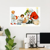Kerstmis, kinderen en speelgoed poster (Thuiskantoor)
