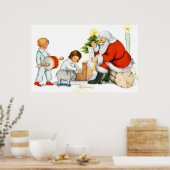 Kerstmis, kinderen en speelgoed poster (Keuken)