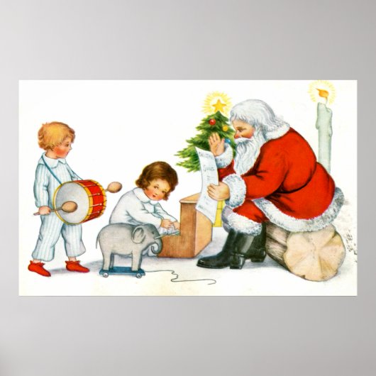 Kerstmis, kinderen en speelgoed poster (Voorkant)
