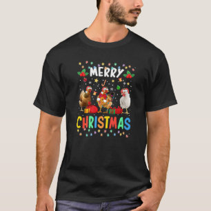 Kerstmis Kip Kerstman Hoed Lichten Xmas Hol T-shirt