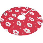 Kerstmis Kiss Red White gepatterd Kerstboom Rok (Gekanteld)
