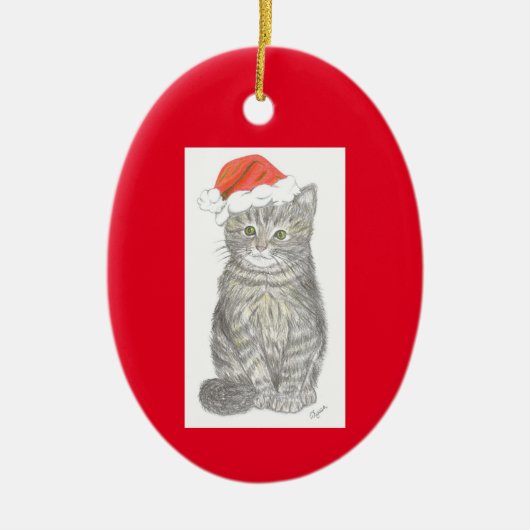 Kerstmis Kitten Ornament (Voorkant)