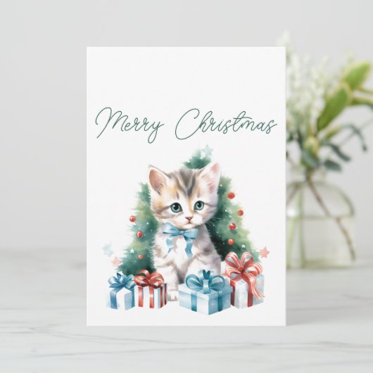 Kerstmis Kittens Kerstkaart (Staand voorkant)