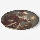 Kerstmis Kitty Cat Holiday Ontworpen Papieren Bordje (Gekanteld)