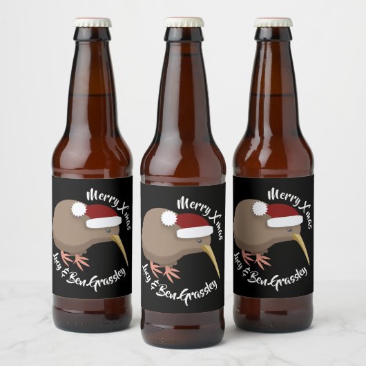 Kerstmis Kiwi Bier Etiket (Flessen)