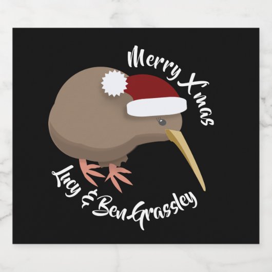 Kerstmis Kiwi Bier Etiket (Enkel label)