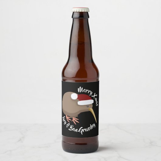 Kerstmis Kiwi Bier Etiket (Voorkant)