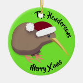 Kerstmis Kiwi Bird Keramisch Ornament (Voorkant)