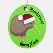 Kerstmis Kiwi Bird Keramisch Ornament (Links)