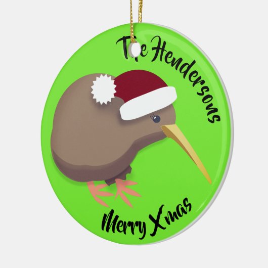 Kerstmis Kiwi Bird Keramisch Ornament (Links)