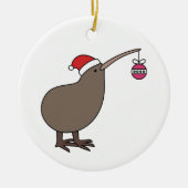 Kerstmis Kiwi Keramisch Ornament (Voorkant)