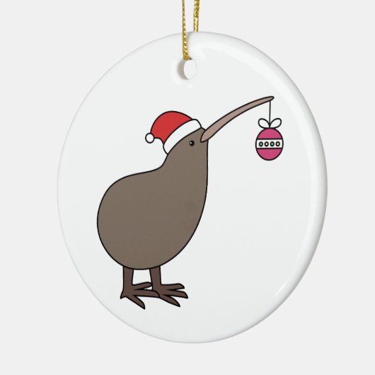 Kerstmis Kiwi Keramisch Ornament (Links)