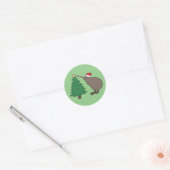 Kerstmis Kiwi Ronde Sticker (Envelop)