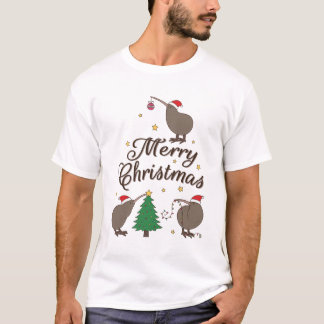 Kerstmis Kiwi T-shirt