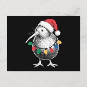 Kerstmis Kiwi Vogel Kerstman Hoed Lichtjes Vakanti Feestdagenkaart