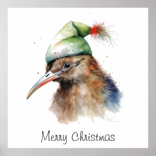 Kerstmis Kiwivogel, op maat gemaakt Poster (Voorkant)