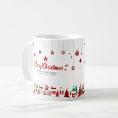 Kerstmis Klassieke Mok – Rode & Groene Dorp  (Voorkant links)