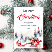 Kerstmis klassieke rode ballen en dennen feestdagenkaart