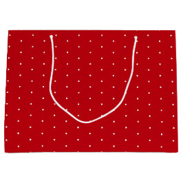 Kerstmis klassieke rode en witte polka dot sneeuw groot cadeauzakje