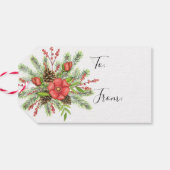 Kerstmis klein varken rendier trekken slee cadeaulabel (Achterkant Horizontaal)