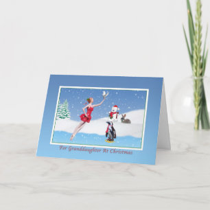 Kerstmis, Kleindochter, Ballerina, de Winter, Feestdagen Kaart