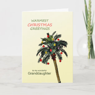 Kerstmis kleindochter Palmboom Vakantie Feestdagen Kaart