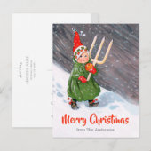 Kerstmis Kleine sneeuwkaarsen CC0319 Briefkaart (Voorkant / Achterkant)