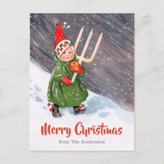 Kerstmis Kleine sneeuwkaarsen CC0319 Briefkaart (Voorkant)