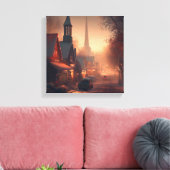 Kerstmis Kleine Stad 4 Canvas Afdruk (Insitu (Woonkamer))