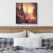 Kerstmis Kleine Stad 4 Canvas Afdruk (Insitu (Slaapkamer))