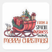 Kerstmis Kleine Zakelijke Feestdagen Bedankt Vierkante Sticker (Voorkant)