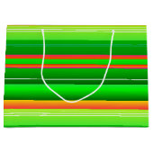 Kerstmis kleur creatief groen rood gestreept groot cadeauzakje (Voorkant)