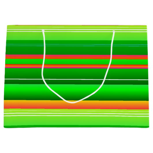 Kerstmis kleur creatief groen rood gestreept groot cadeauzakje (Voorkant)