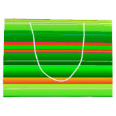 Kerstmis kleur creatief groen rood gestreept groot cadeauzakje (Achterkant)