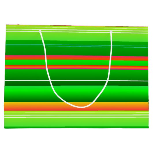 Kerstmis kleur creatief groen rood gestreept groot cadeauzakje (Achterkant)