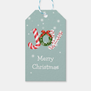Kerstmis kleur Gevulde Joy Gift Labels Cadeaulabel