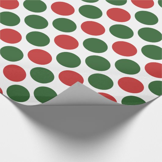 Kerstmis Kleuren Polka Dot Cadeaupapier (Hoek)